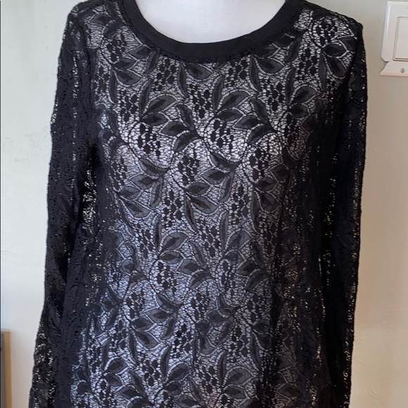 Falcon & Bloom black lace long sleeve top - Picture 5 of 5